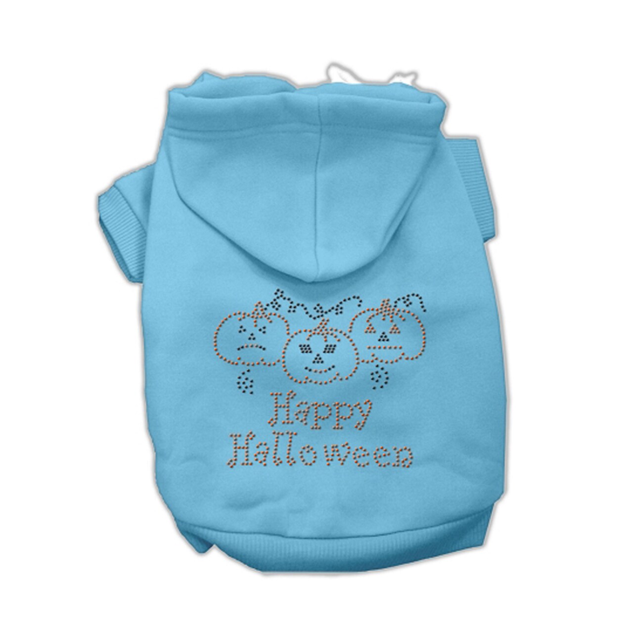 Mirage Pet Products Happy Halloween Rhinestone Hoodies Baby Blue Large (14)